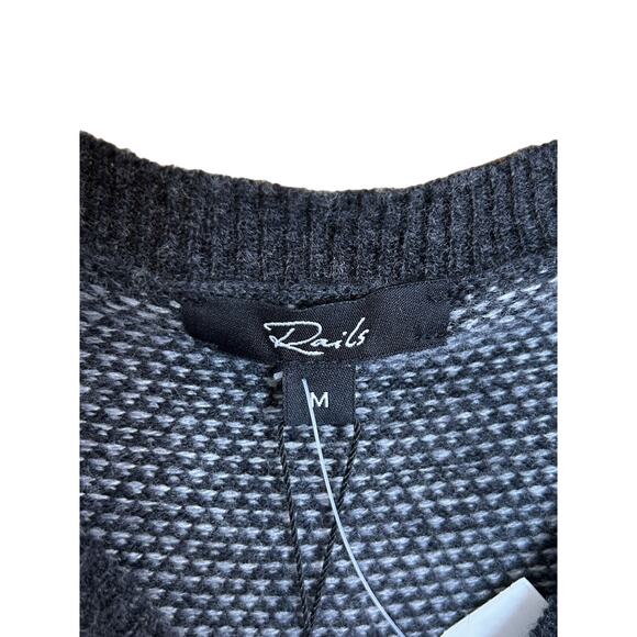 Rails Rune Pullover Sweater Mens Charcoal Ice Medium Wool Blend Casual Office - Picture 6 of 11